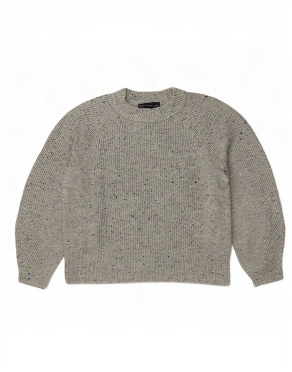 Marks & Spencer Damen-Pullover mit Rundhalsausschnitt, Gr. 14, Mittelgrau meliert