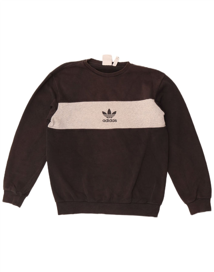 Adidas Herren Grafik-Sweatshirt, Pullover, Größe S, Schwarz, Colourblock-Baumwolle