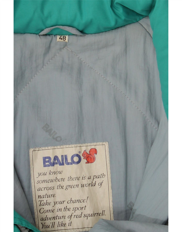 BAILO Mens Long Sleeve Windbreaker Jacket IT 48 Medium Turquoise Vintage Bailo and Second-Hand Bailo from Messina Hembry 