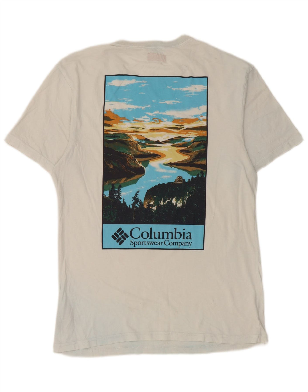 Columbia Herren-T-Shirt mit Grafik, Größe S, weiße Baumwolle