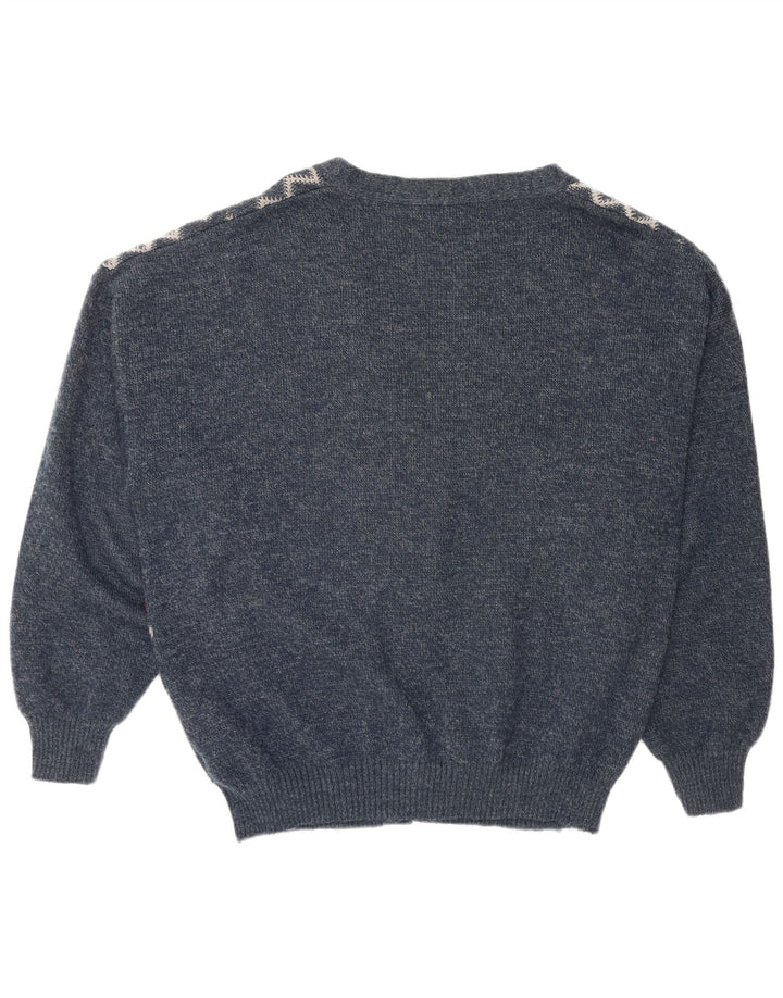 CANDA Herren-Strickjacke mit lockerer Passform, 2XL, Marineblau, Argyle/Diamant-Acryl