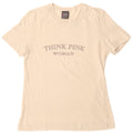 Think Pink Damen-Grafik-T-Shirt-Oberteil UK 12 Mittelweiß aus Baumwolle