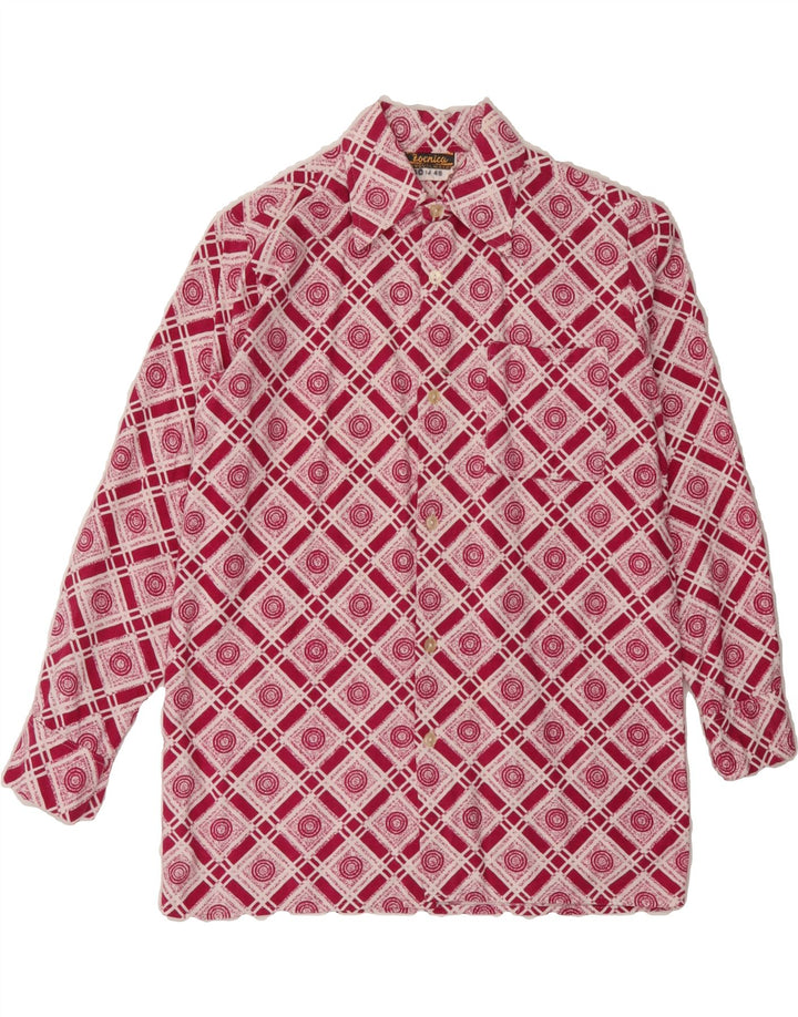 VINTAGE Womens Shirt UK 12 Medium Pink Check Vintage Vintage and Second-Hand Vintage from Messina Hembry 