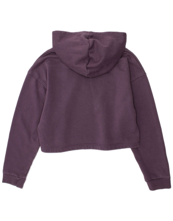 PUMA Mädchen Crop Hoodie Pullover 11-12 Jahre Lila Baumwolle