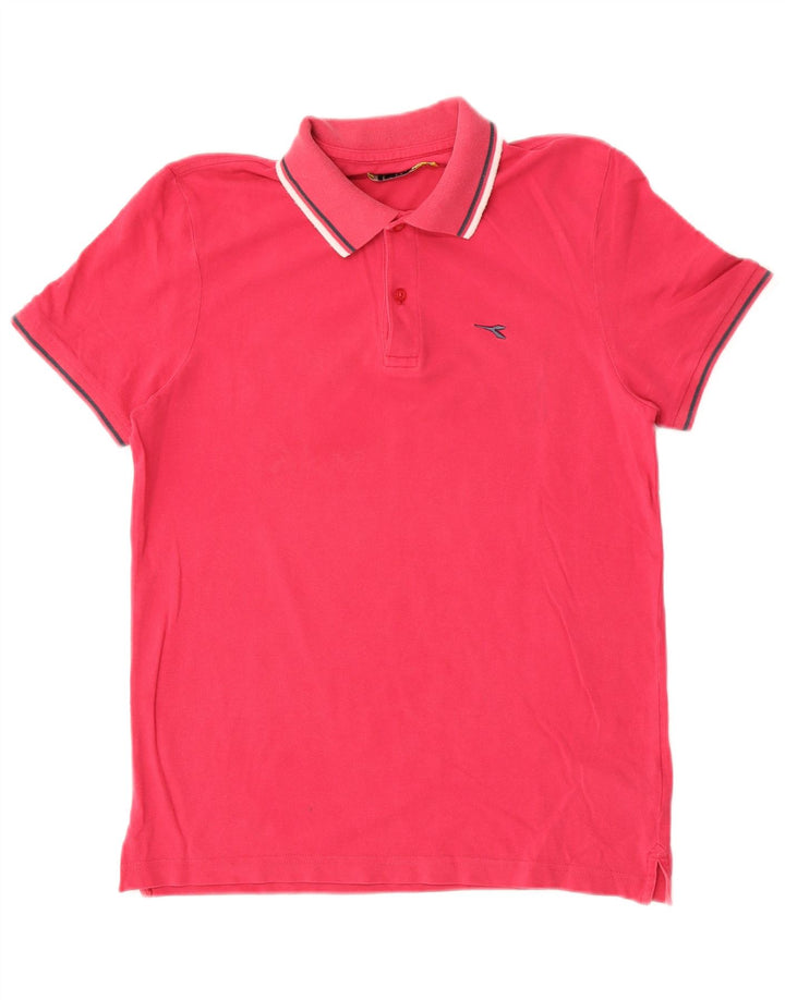 Diadora Herren-Poloshirt aus mittelrosa Baumwolle