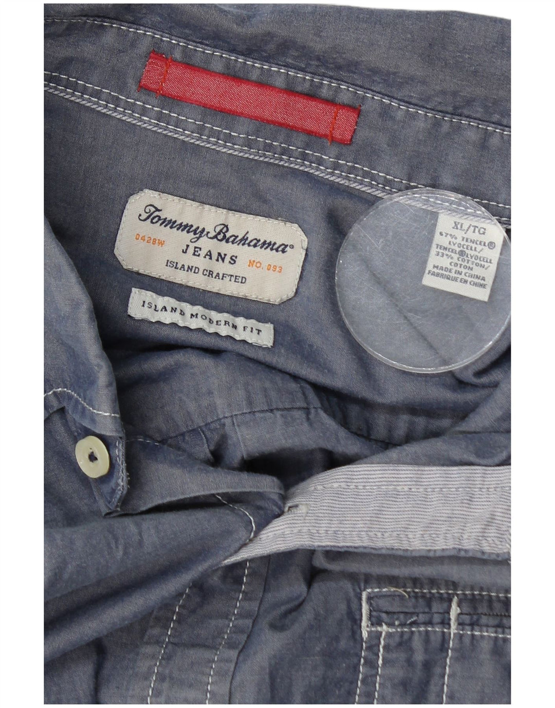 Tommy Bahama Herren Modern Fit Hemd XL Blau Lyocell