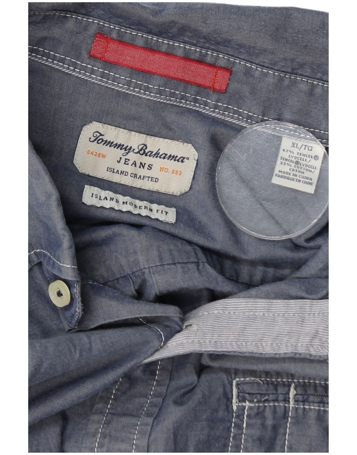 Tommy Bahama Herren Modern Fit Hemd XL Blau Lyocell