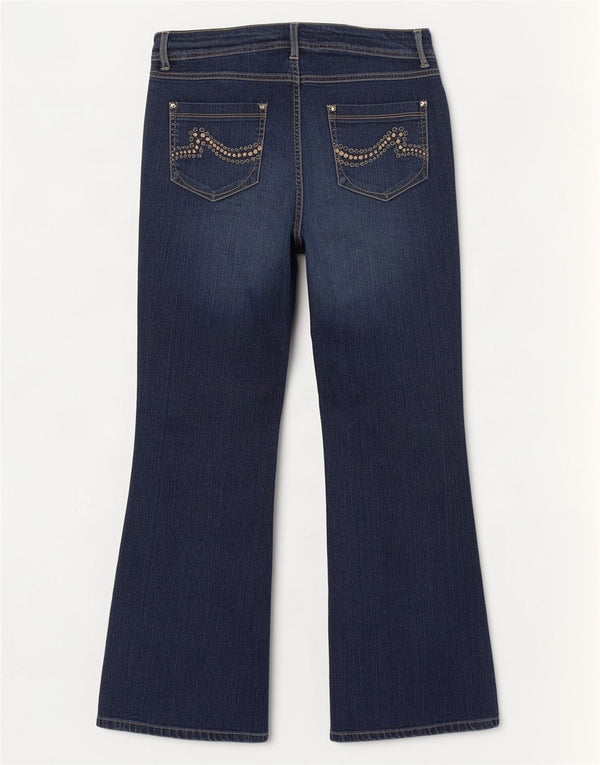 Marks & Spencer Damen Bootcut Jeans UK 16 Large W36 L30 Marineblau