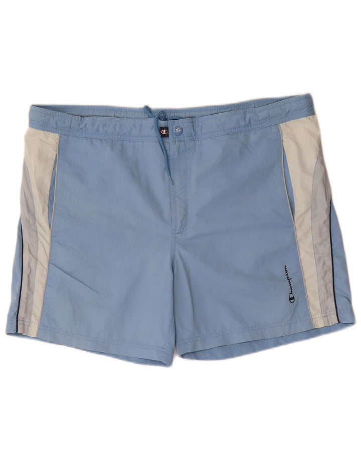 Champion Herren-Badeshorts, groß, blaues Farbblock-Polyester