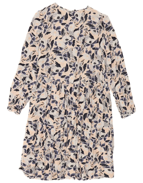 Fat Face Damen-Kleid mit langen Ärmeln, mehrfarbig, Blumenmuster, UK 44