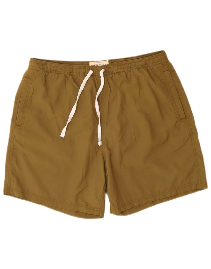 Jack Wills Herren-Badeshorts aus mittelkhakifarbenem Polyamid
