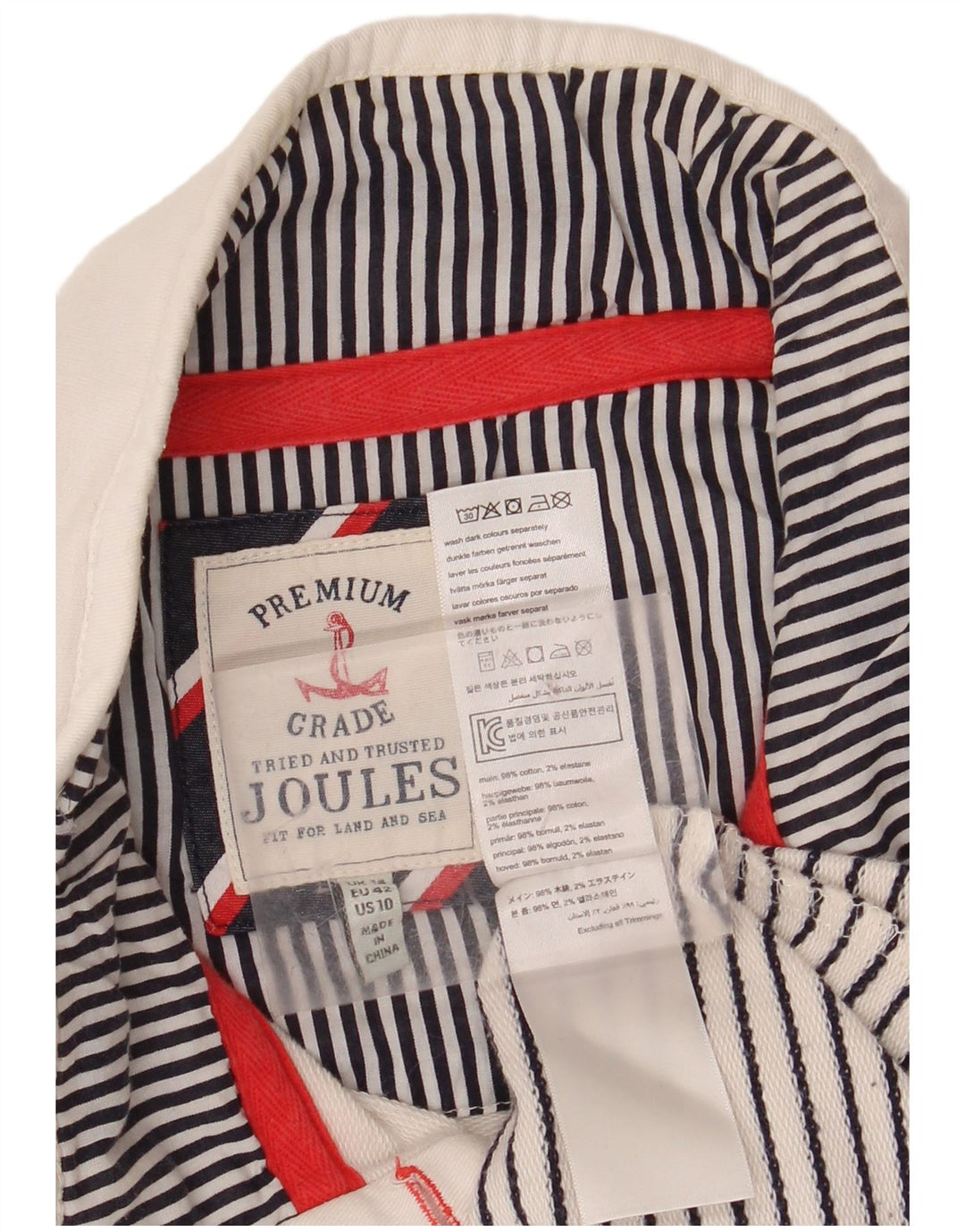 JOULES Damen-Sweatshirt-Pullover UK 14 Mittelweiß gestreift