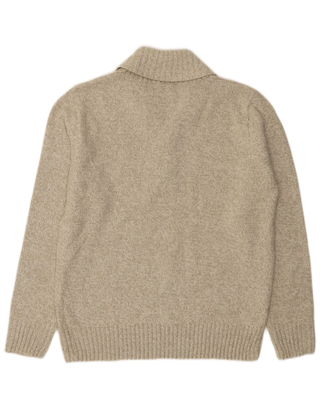 Marks & Spencer Herren-Pullover mit Schalkragen, Mittelgrün geflecktes Acryl