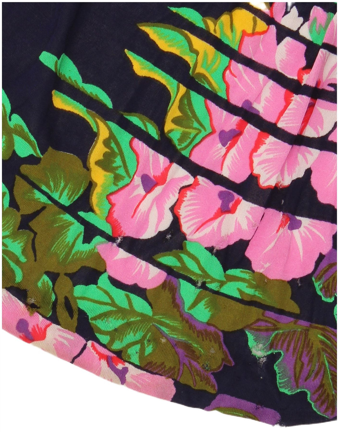 VINTAGE Damen-Maxirock mit hoher Taille, Größe 40, Größe S, W24, Marineblau mit Blumenmuster