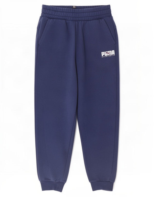 Puma Jungen-Trainingshose, Jogginghose, 11–12 Jahre, marineblaue Baumwolle