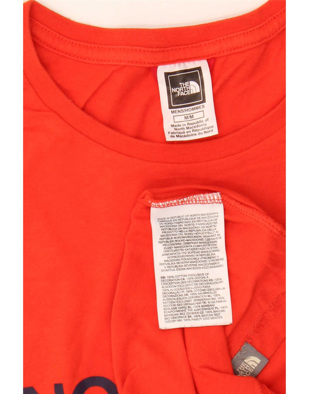 The North Face Herren-T-Shirt mit Grafik, mittelrote Baumwolle