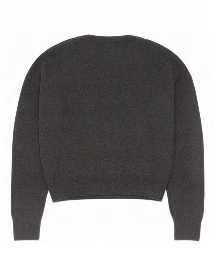Zara Damen-Pullover mit V-Ausschnitt, übergroß, Gr. 10, Größe S, Grau, Polyamid