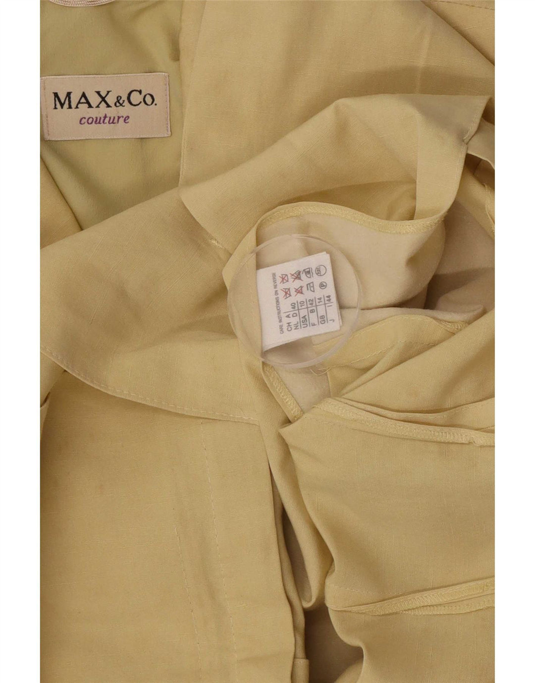Max&Co. Damen-Blazerjacke mit 4 Knöpfen, UK 14, mittelgelbe Seide