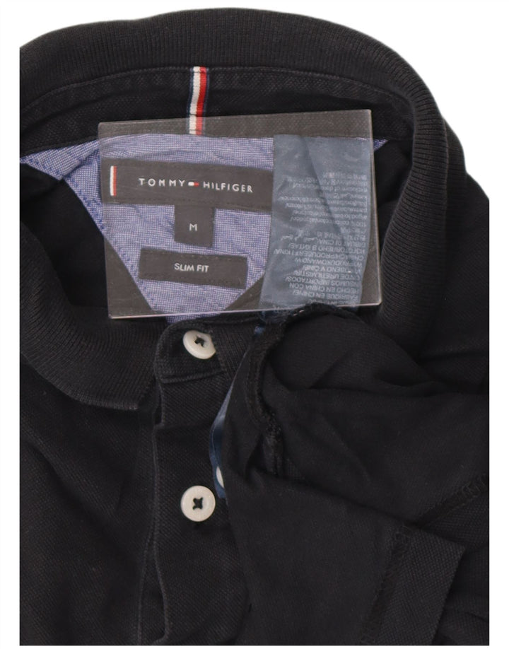 TOMMY HILFIGER Herren Slim Fit Poloshirt Mittelschwarze Baumwolle