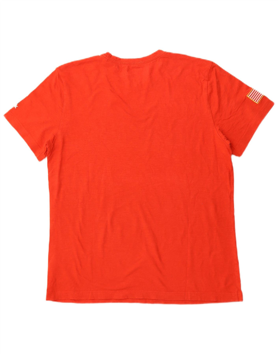 REEBOK Herren Grafik-T-Shirt Top Large Orange Baumwolle
