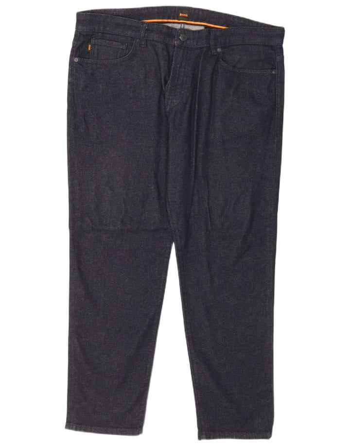 Hugo Boss Herren Slim Jeans W38 L32 Marineblaue Baumwolle