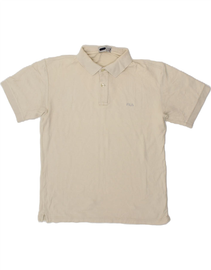 FILA Mens Polo Shirt IT 48 Medium Beige Vintage Fila and Second-Hand Fila from Messina Hembry 