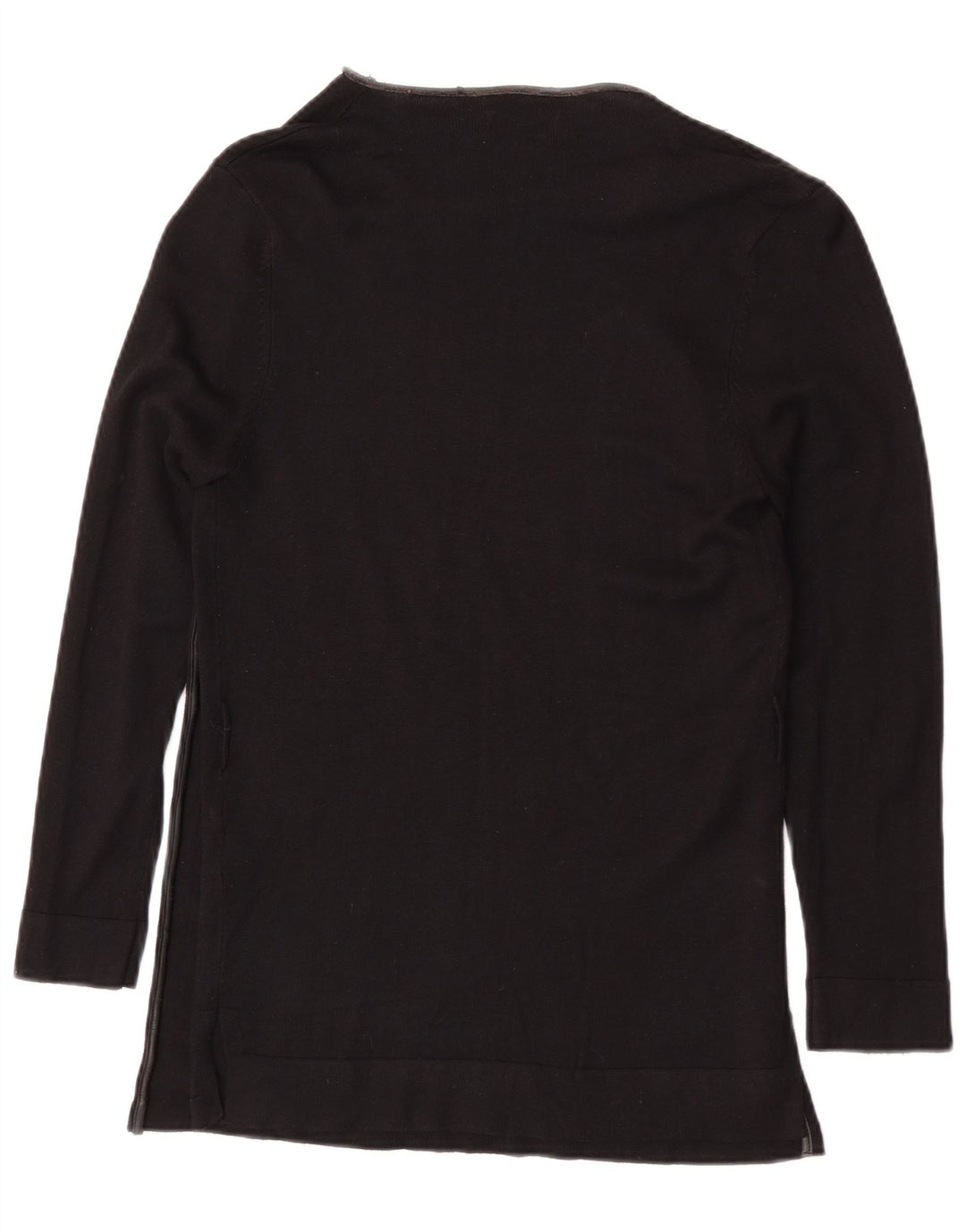 Zara Damen Top Langarm UK 14 Große schwarze Viskose
