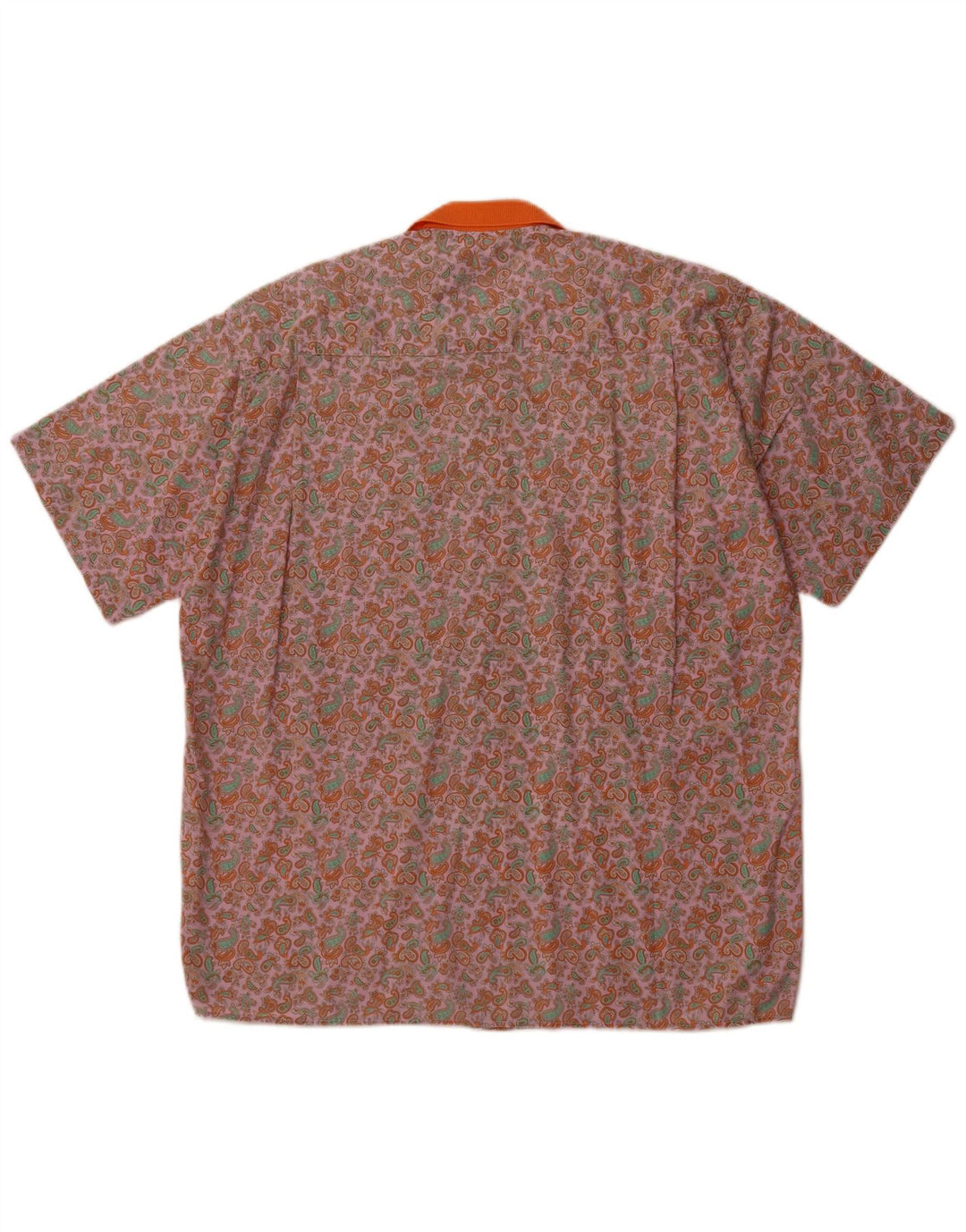 PULLOVERIA Herren Kurzarmhemd Mittelrosa Paisley Retro