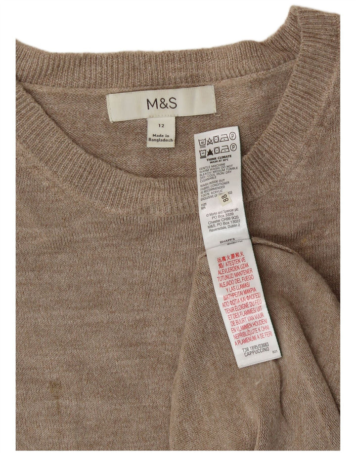 Marks & Spencer Damen-Pullover mit U-Boot-Ausschnitt, UK 12, Mittelbeige, Acryl