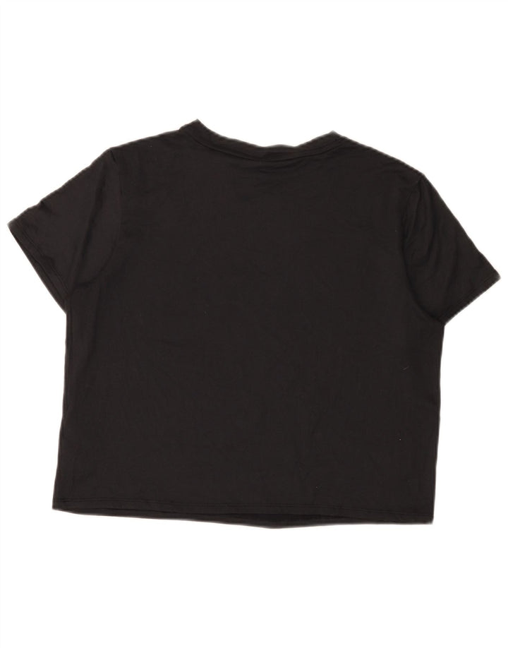 Puma Damen Crop Graphic T-Shirt Top UK 14 Medium Schwarz Polyester