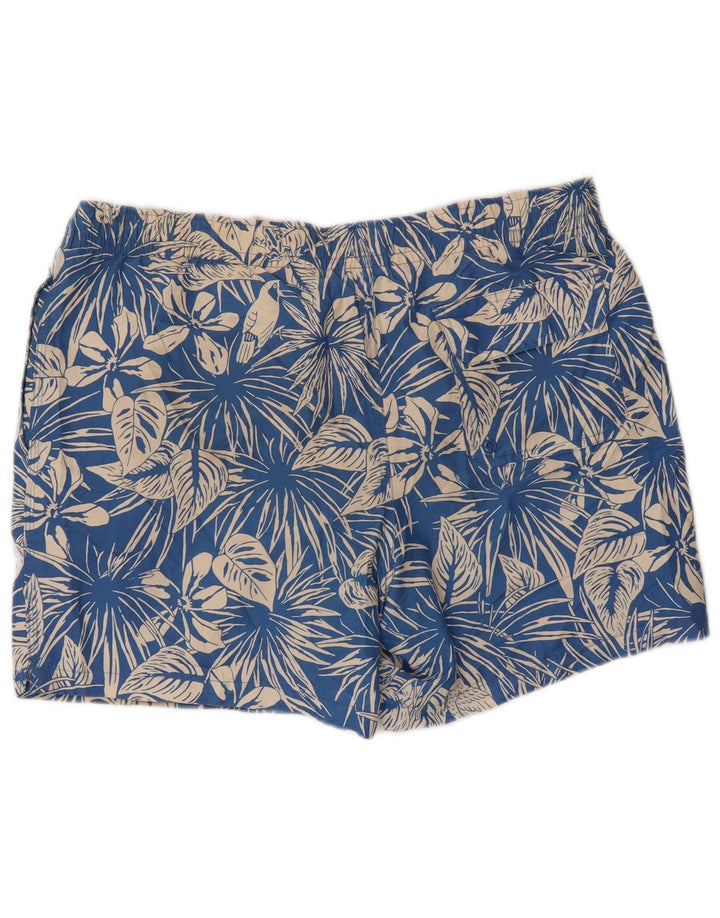 Marks & Spencer Herren-Badeshorts, groß, aus Polyester mit blauem Blumenmuster