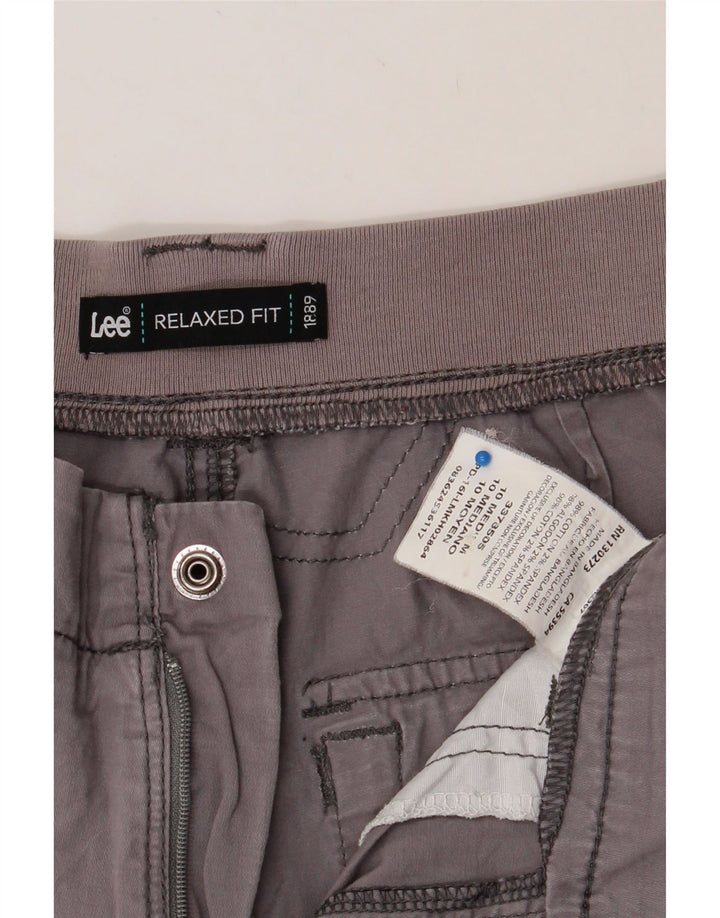 LEE Womens Relaxed Fit Cargo Capri Trousers US 10 Large W30 L20 Grey Vintage Lee and Second-Hand Lee from Messina Hembry 