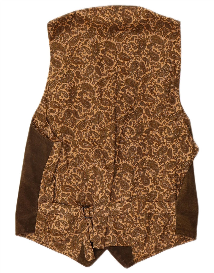 Vintage Herren Wildlederweste IT 50 Mittelbraunes Leder