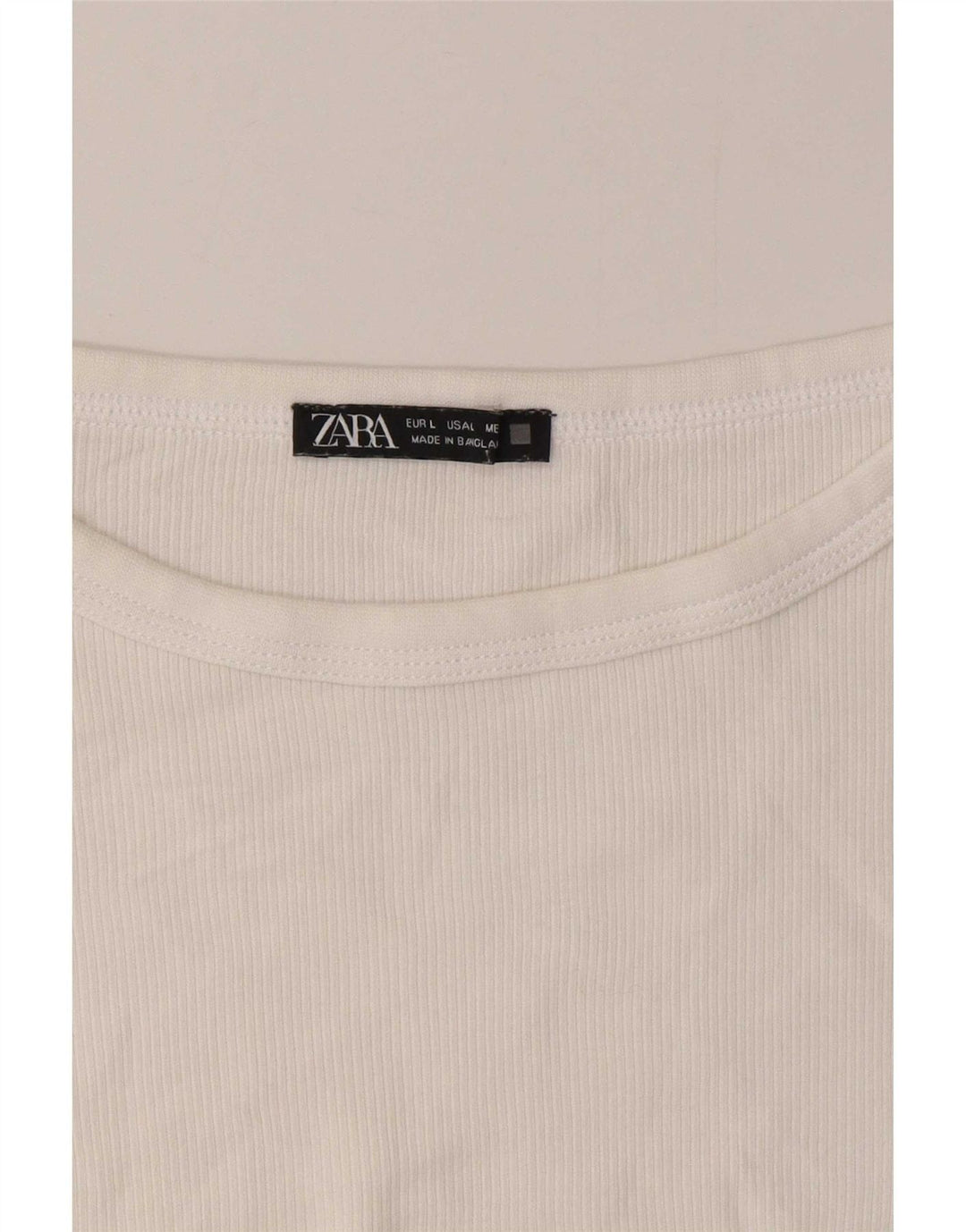 Zara Damen Top Langarm UK 14 Large Weiß