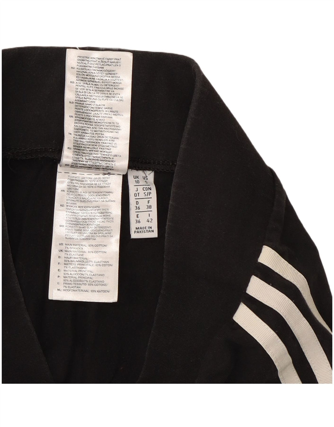 Adidas Damen Leggings UK 10 Small Schwarz Baumwolle