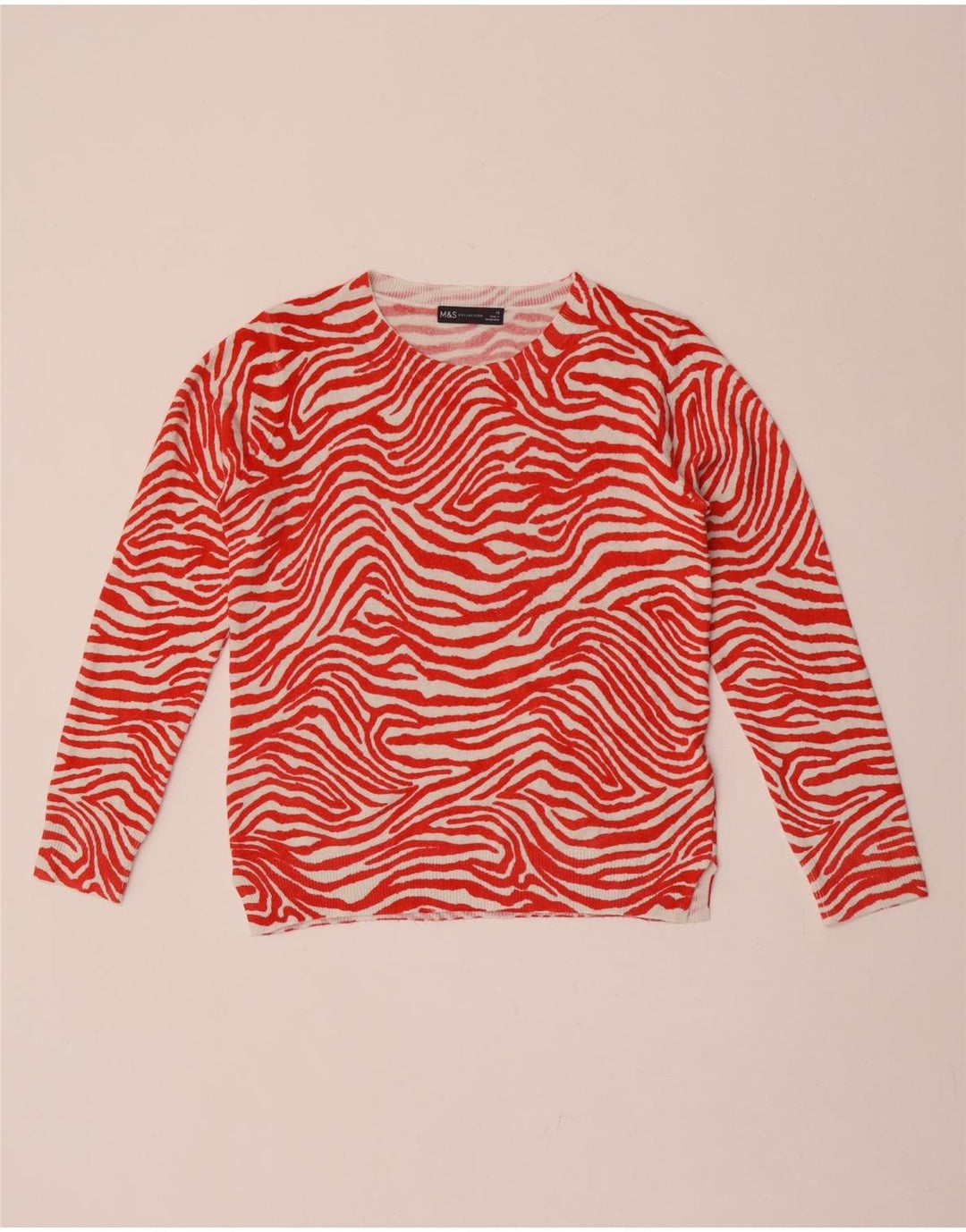 Marks & Spencer Damen-Pullover mit Rundhalsausschnitt, Gr. 10, Größe S, Rot