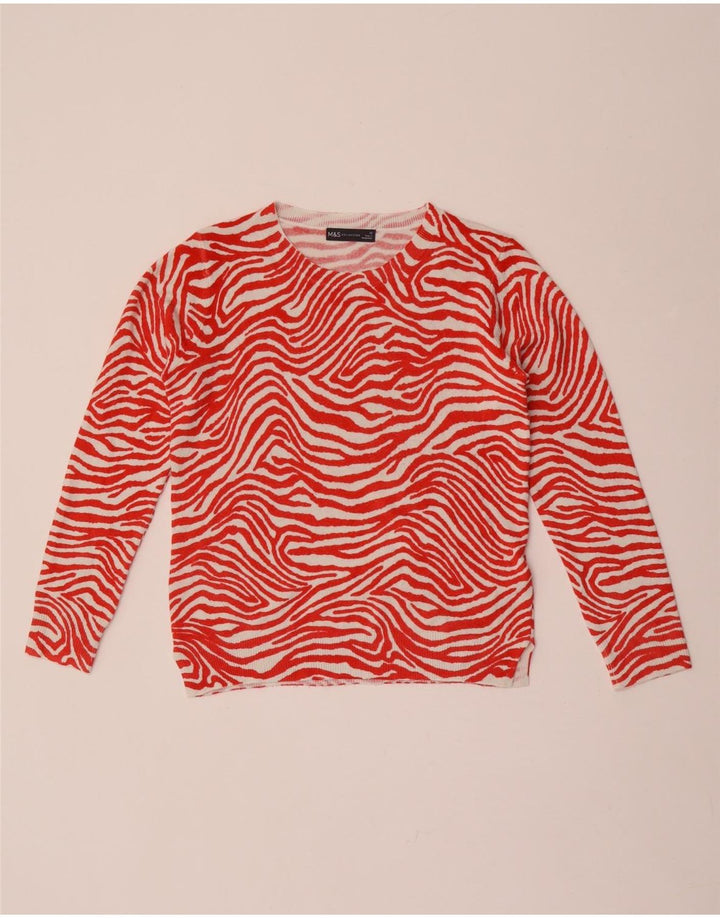 Marks & Spencer Damen-Pullover mit Rundhalsausschnitt, Gr. 10, Größe S, Rot