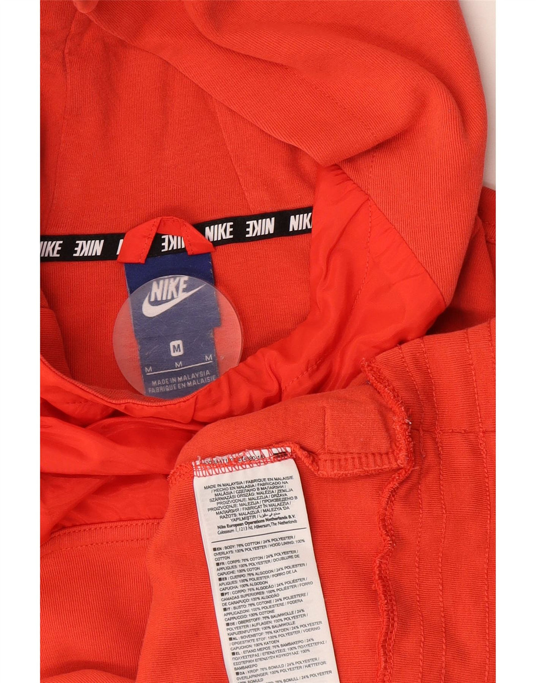 Nike Damen Kapuzenpullover UK 14 Mittelorange Baumwolle