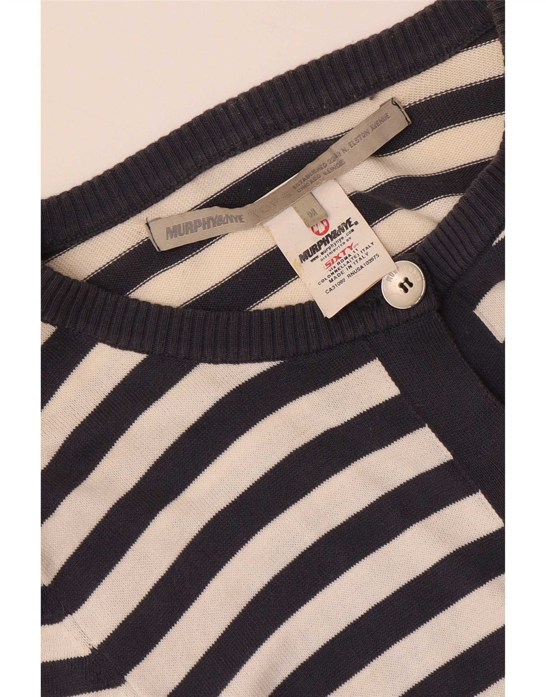 Murphy & Nye Damen-Cardigan-Pullover UK 12 Medium Navy Blue Nautical