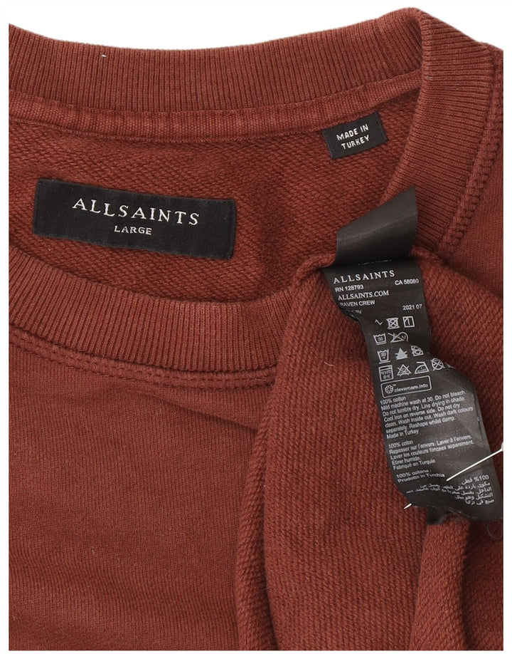 All Saints Herren Sweatshirt Pullover Large Braun Baumwolle