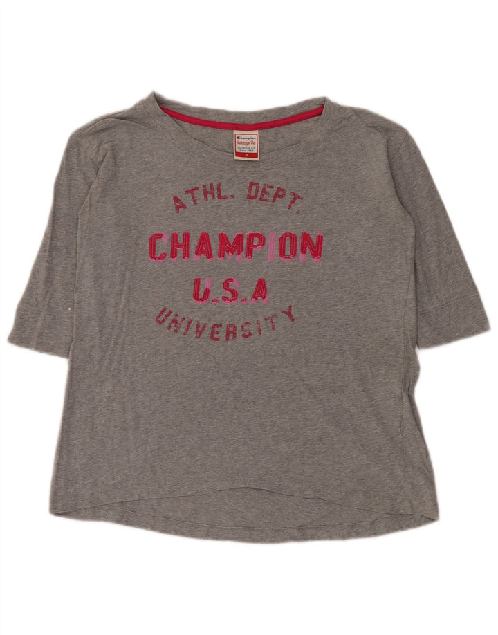 Champion Damen Heritage Fit Graphic Top 3/4 Ärmel UK 14 Mittelgrau