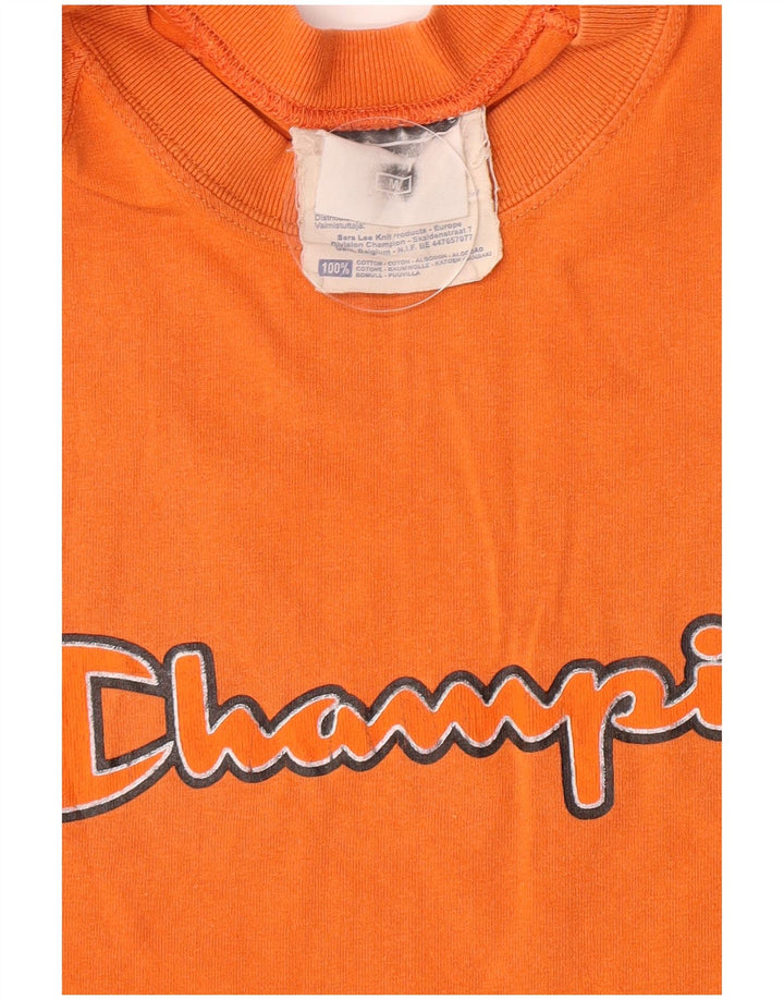 Champion Herren Grafik-T-Shirt-Oberteil aus mitteloranger Baumwolle