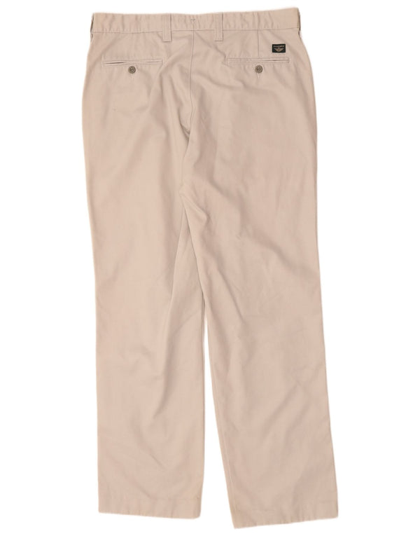 DOCKERS Herren Khakis Straight Chino Hose W36 L34 Beige Baumwolle
