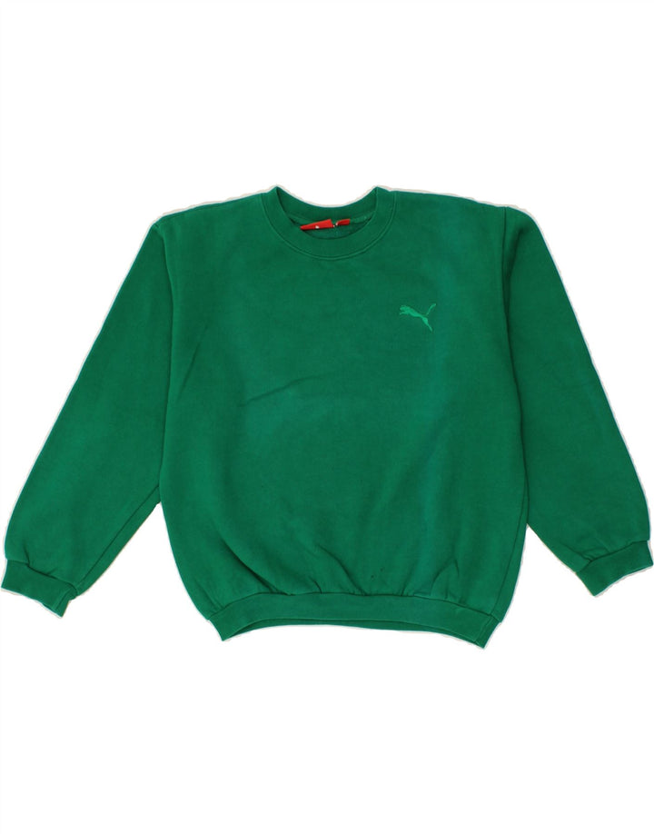 PUMA Boys Sweatshirt Jumper 9-10 Years Medium Green Cotton Vintage Puma and Second-Hand Puma from Messina Hembry 