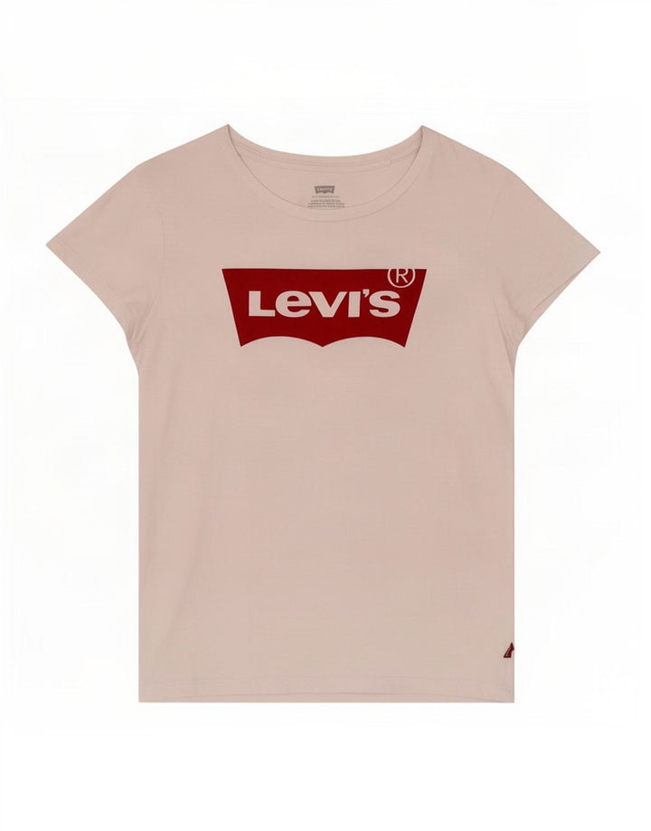 Levi's Damen Grafik-T-Shirt-Oberteil UK 12 Mittelweiß