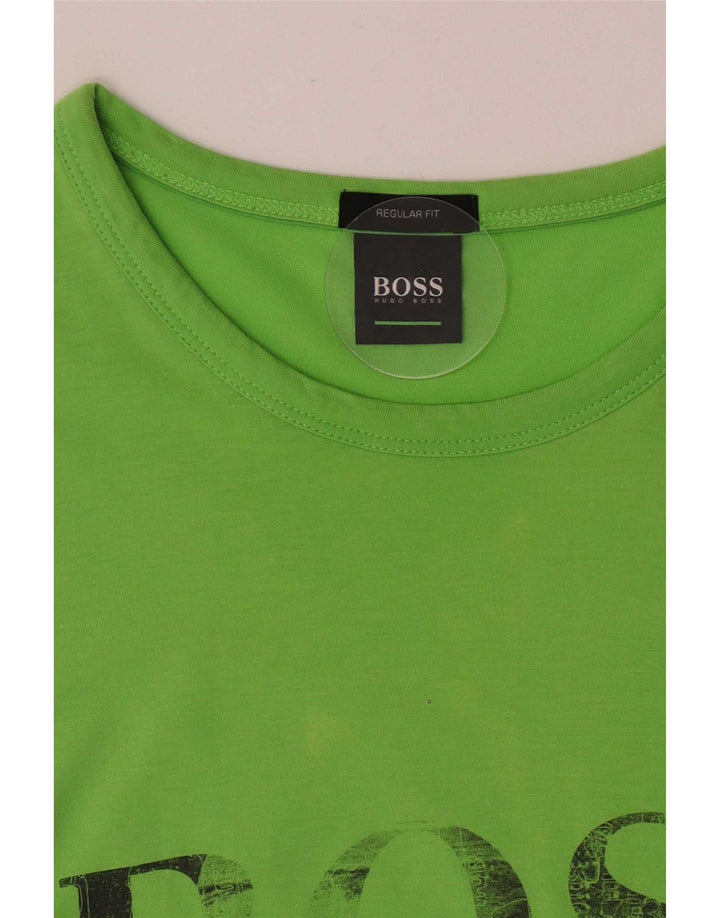 Hugo Boss Herren-T-Shirt mit normaler Passform, mittelgrüner Baumwolle