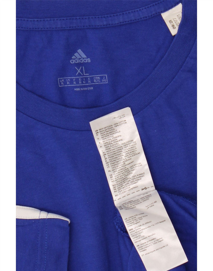 Adidas Herren T-Shirt Top XL Blau Baumwolle
