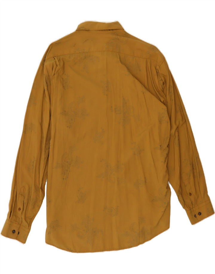 CASSUCI Mens Shirt Large Khaki Floral Viscose Vintage Cassuci and Second-Hand Cassuci from Messina Hembry 