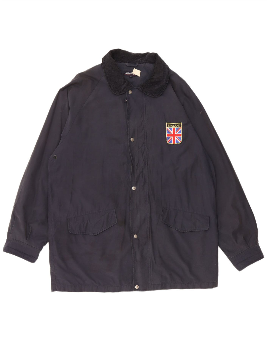 VINTAGE Herren Windjacke UK 44 2XL Marineblaue Baumwolle