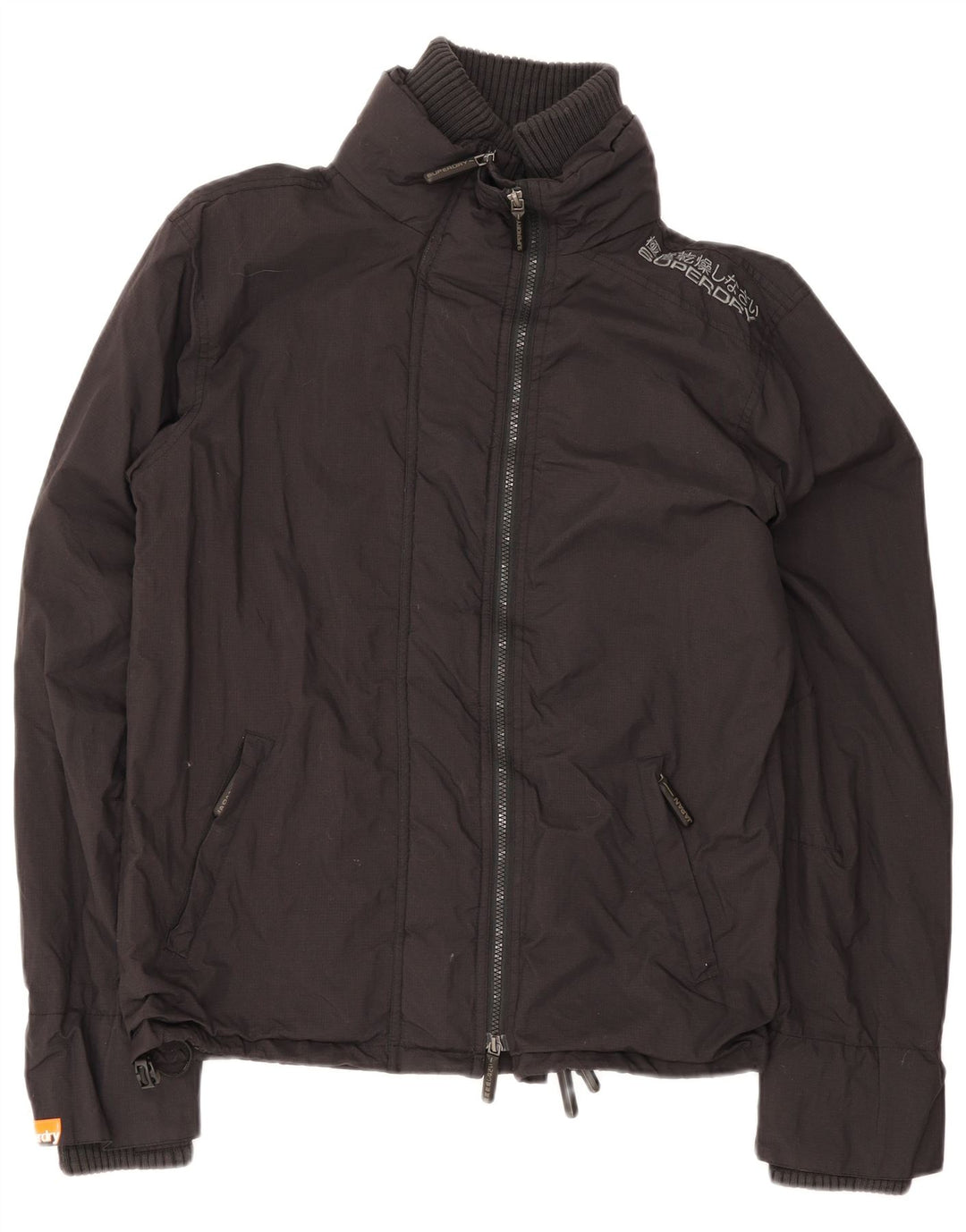 Superdry Damen Regenjacke UK 16 Large Schwarz Nylon